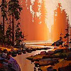 Michael Pacher Paintings - Sea Stack with Golden Light by Michael O'Toole